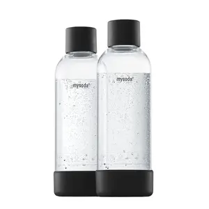 Reusable 1 L bottle 2-pack for MySoda sparkling water makers, black
