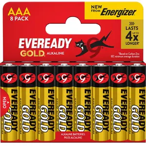 Baterijas Energizer Eveready Gold AAA, iepakojumā 8 gab.