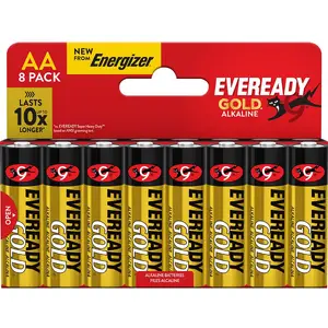 Sārmainā AA baterija Energizer Eveready Gold DHP8, iepakojumā 8 gab.
