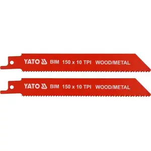 Полотно для сабельной пилы YATO YT-33930, биметалл, 150 мм, для металла, стали, дерева (2 шт)