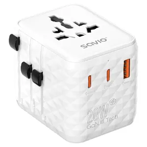 Power adapter/inverter SAVIO AP-08 20 W, white