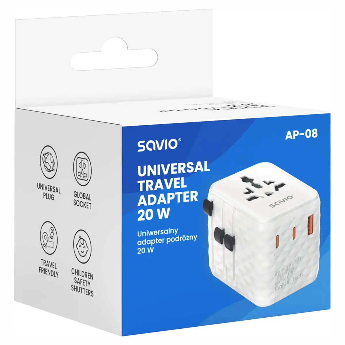 Adapteris SAVIO AP-08 20 W Photo 6