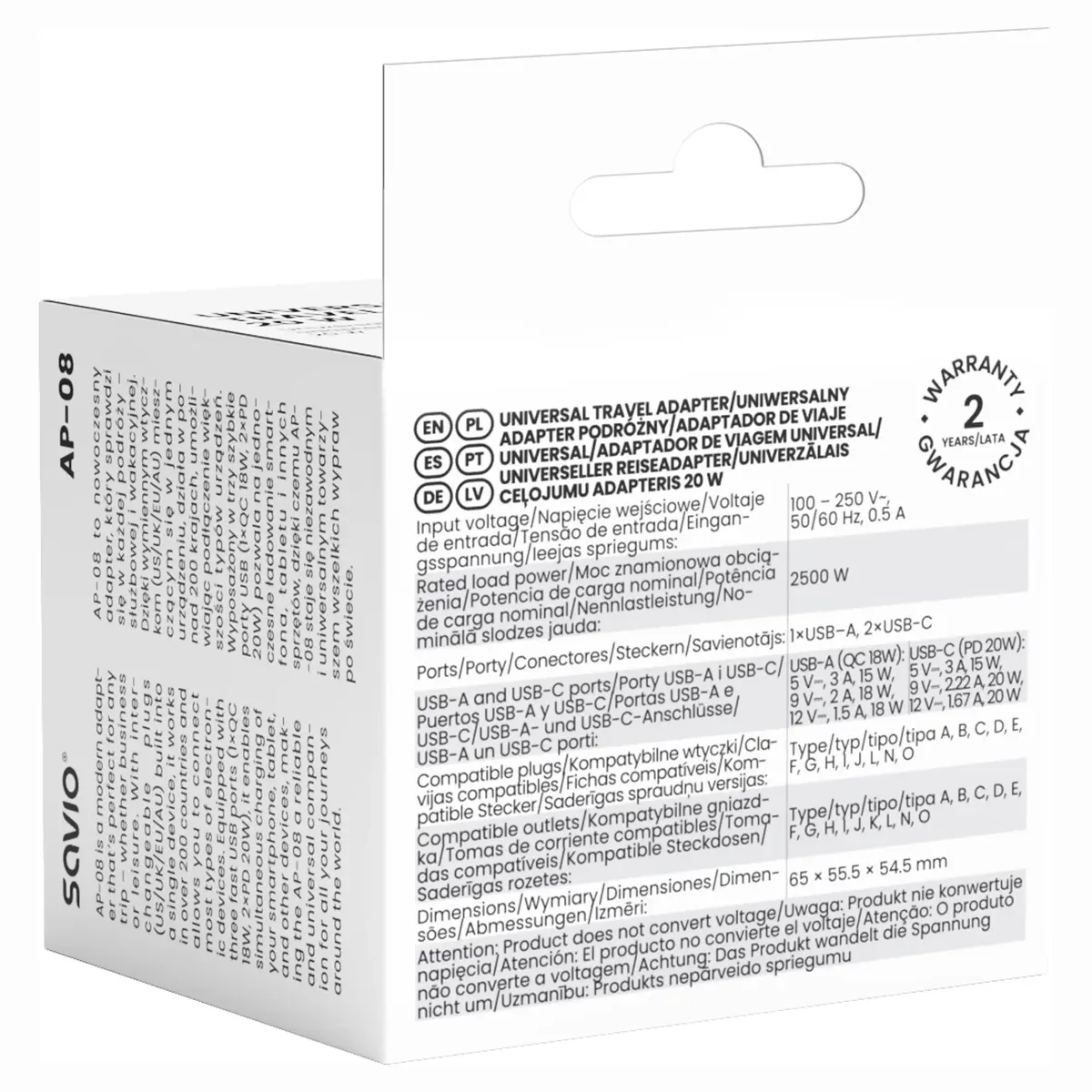 Adapteris SAVIO AP-08 20 W Photo 7