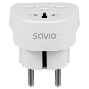 Power adapter/inverter SAVIO AP-06 Universal 3750 W, input 100 V, white, 50×52×59 mm
