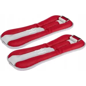 Svars potītēm un plaukstām UMBRO 2×1 kg (sarkans) — treniņu svaru komplekts rokām un kājām