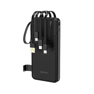 Powerbank Dudao K11 10000mAh with Built-in Cables, Black
