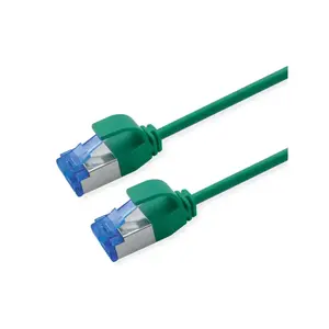 Patch Cord ROLINE Cat.6A S/FTP (S-STP) LSOH Slim PoE, RJ-45–RJ-45, 1 m, green