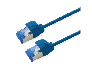 Патч‑корд ROLINE Cat.6A (Class EA) S/FTP LSOH Slim PoE, RJ-45–RJ-45, 7 м, синий