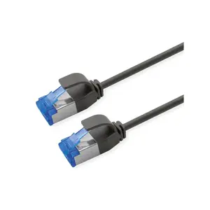 Патч-корд ROLINE S/FTP Cat.6A Class EA, LSOH, Slim, PoE, черный, 3 м
