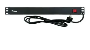Сетевой фильтр EQUIP 19" 90° CEE7/7 -> 8x Schuko с выключателем, алюминий
