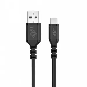 USB uz USB‑C kabelis TB 50 cm silikona melns, datu pārsūtīšanai un uzlādei