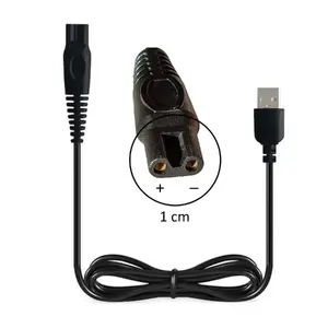 USB-зарядный кабель Riff BT-1, универсальный 5V для триммера, бритвы, машинки и других устройств, 100 см, черный