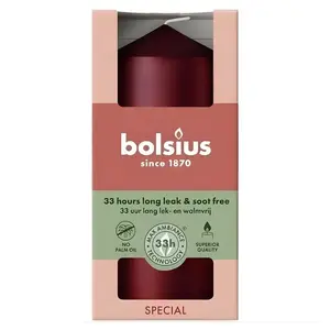 Cylinder candle Ø120×58 mm metallic red, bolsius