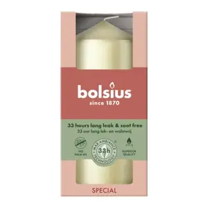 Cylinder candle Ø120×58 mm, bolsius, silver — decorative and table candle
