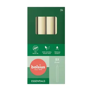 Table candles bolsius 170x20 mm pearl, pack of 8