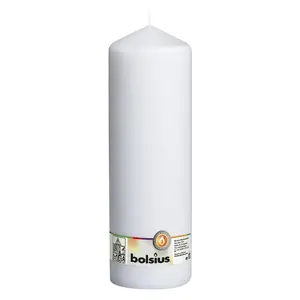Cylindrical candle bolsius Ø300×98 mm white – large pillar candle