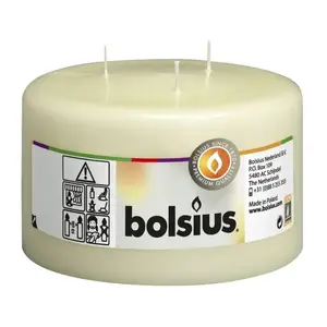 Candle cylinder bolsius Mamoth Ø100×150 mm beige with 3 burners
