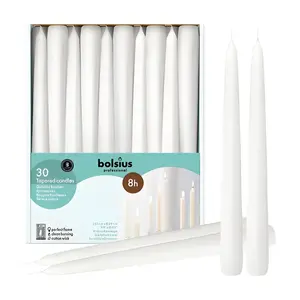 Свечи столовые Bolsius Professional 30 шт в коробке 250 × 24 мм белые