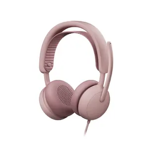 Проводная гарнитура Logitech Zone Wired 2 for Business — супра-ауральная, 20–20000 Гц, кабель 1.9 м, 223.5 г, розовая