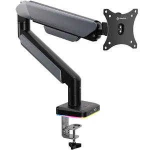 Monitor mount ONKRON G110-BG for 1 display 15 kg, up to 106.7 cm (42"), VESA 75x75–100x100, clamp/grommet, black/grey