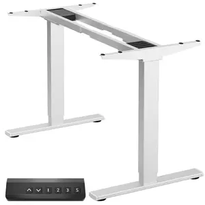 Standing desk frame ONKRON CDF222E-W Electric 2-leg, white, width 100–170 cm, lift 73+ cm, load 100 kg