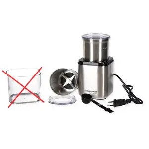 Blade coffee grinder Rommelsbacher EGK 200, 200 W, 70 g capacity, stainless steel (with broken top lid)