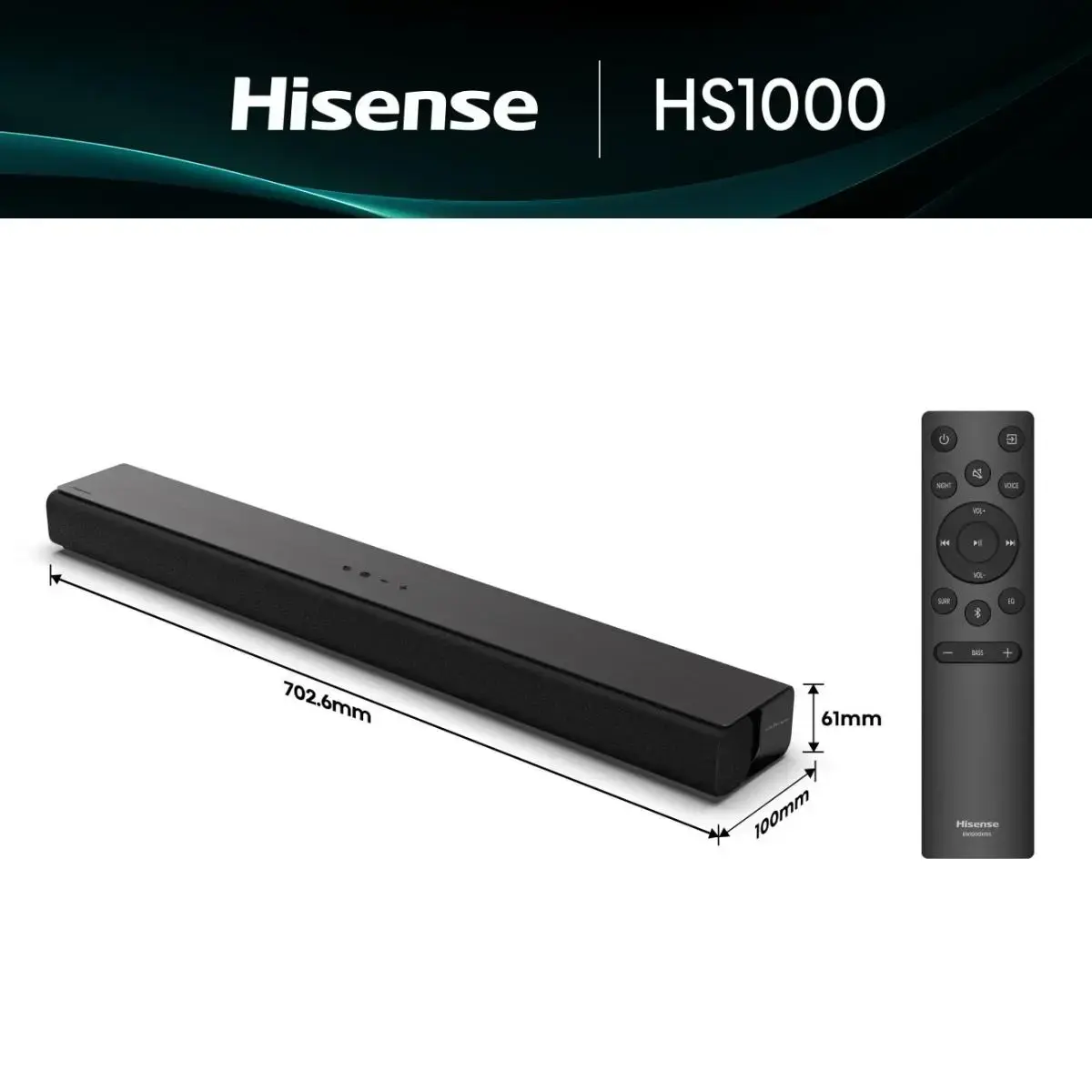 Hisense HS1000 skaļruņu josla 2.0 kanāli 120 W Photo 2