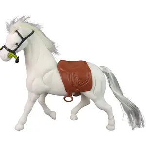 LEANToys figurine horse white with saddle model 13375 — collectible play figure