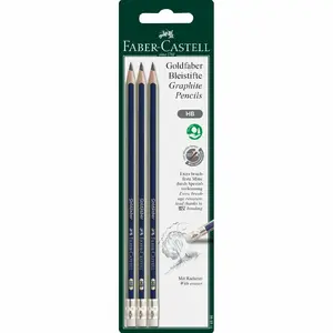Grafīta zīmuli Faber-Castell 116896 HB, 3 gab., zili/pelēki blisterī