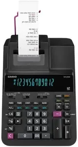 Desktop Printing Calculator CASIO DR-200R-BK, compact black printing calculator