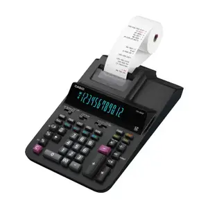 Casio DR-200R-BK Desktop Printing Calculator 12-Digit Black AC and Battery Powered