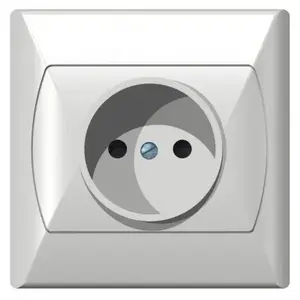 Socket outlet Ospel GP-1A/00, 16 A, IP20, white, 82×82×42 mm