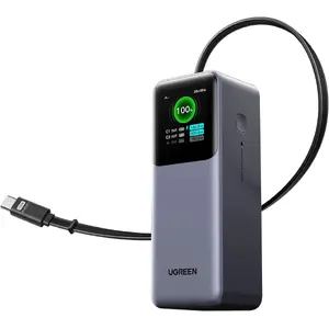 Portable LiPo Power Bank UGREEN PB726 20000mAh 165W 2x USB-C with retractable cable