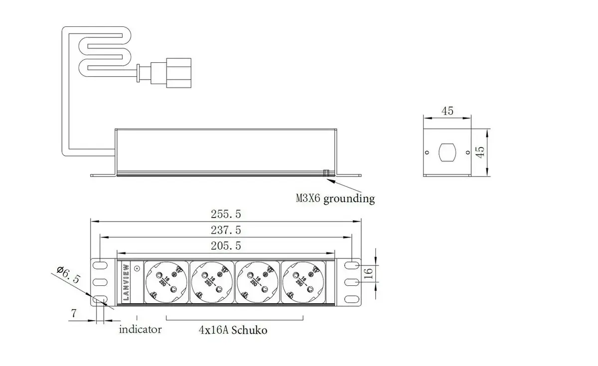 Lanview LVR-2MSCH-SCH-C13-4 PDU Photo 2