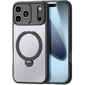 Smartphone case dux ducis Aimo Mag with magnetic ring and stand for iPhone 17 Pro — black