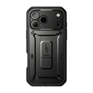 Viedtālruņa vāciņš i-Blason priekš Apple iPhone 17 Pro, der līdz 6,3" (16 cm), melns, TPU/PET/PC, galda statīvs