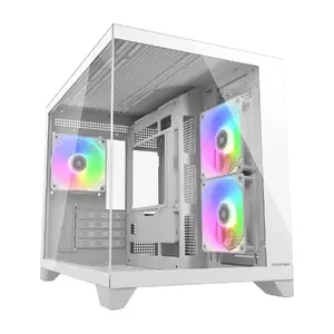 Mini Tower PC Case Cougar FV150 ARGB White — Micro-ATX / Mini-ITX, side window, 2x120mm + 1x120mm fans, 2.5" & 3.5" bays