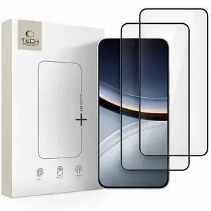 Spigen tempered glass screen protector for Xiaomi Poco F7 5G — Glass Fit+ (Black), pack of 2
