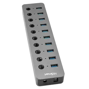 USB 3.0 Type-A Adapter Hub HiSmart — 10-port USB 3.0 splitter