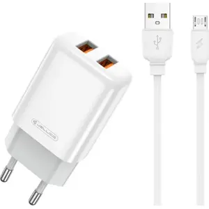 nemo Wall Charger EU02 2x USB 2.4A with Micro‑USB Cable, White