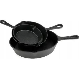 Frying Pan Set KRISBERG cast iron 20 cm, 16 cm, 25 cm