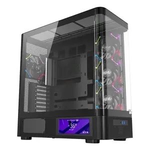 Корпус Midi Tower для ПК XYZ PC GEAR QUANTUM PRO — чёрный, закалённое стекло, поддержка ATX/Micro-ATX/Mini-ITX, 2×3.5", 3×2.5"