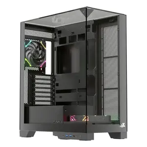 Корпус для ПК Midi Tower XYZ PC GEAR TRIFECTA — черный, поддержка ATX/Micro‑ATX/Mini‑ITX, 1× 3,5", 2× 2,5"