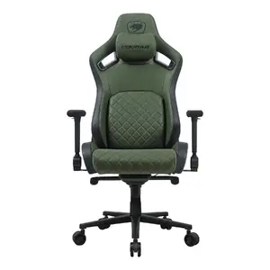 Universal gaming chair Cougar DEFENSOR S ARMY GREEN F — upholstered seat, 150 kg max, W 760 × D 690 mm, H 129.5–137 cm