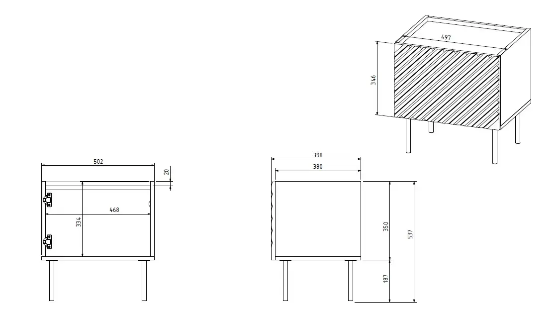 Naktsgaldiņu komplekts cama meble ONDA 2 gab. 50×40×H54 Photo 4