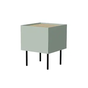 Тумба прикроватная Cama Meble FELLINI 40x41x60, оливковая с масляной дубовой столешницей, 1 ящик, набор 2 шт.