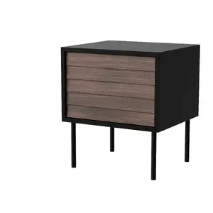Naktsgaldiņš Cama Meble CORTINA 45×40×51 cm, 2 gab., MDF/šķiedru plātne, melns/riekstkoks