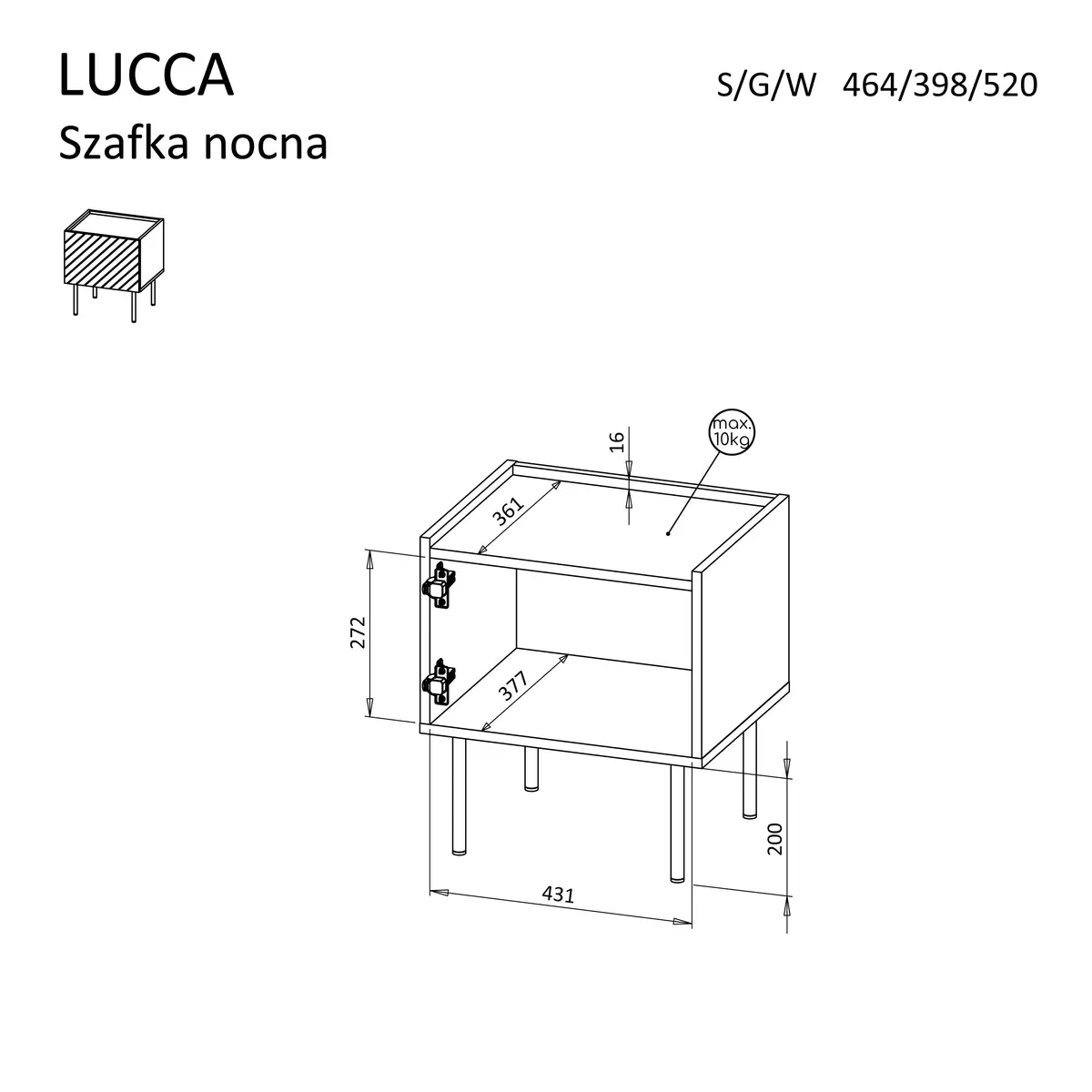 Naktsgaldiņš Cama LUCCA — cama meble Photo 4