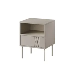 Тумба прикроватная комплект 2 шт. cama meble TRESSE 44×40×53 см, кашемир матовая, 1 ящик, корпус 16 мм