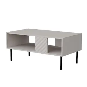Kafijas galdiņš Cama LUCCA bench/table 100x55x46 cashmere, taisnstūra pelēks virsma